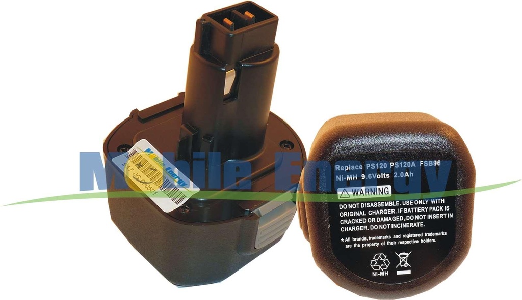 Baterie Black&Decker CD231 / CD9600 / CD961 / FS432 / FS96 / FSL96 / HM9600 / HP131 / HP231 / PS310 / Q115 - 9.6V 2.0Ah -NiMH