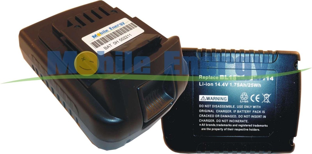 Baterie Black&Decker ASL146 / ASL148 / EPL14 / EPL148 / LDX116 / LMT16SB-2 / MFL143K - 14.4v 1750mAh - Li-Ion