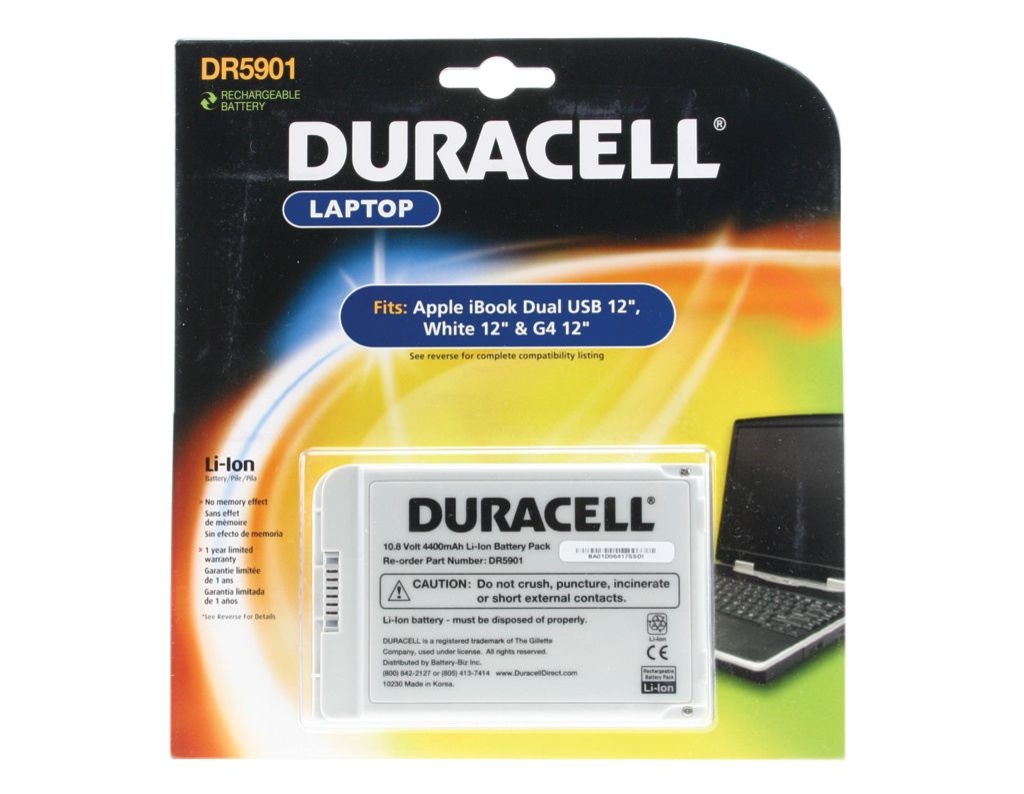 Baterie Duracell Apple iBook (Dual USB 12) - 10.8v 4400mAh - Li-Ion