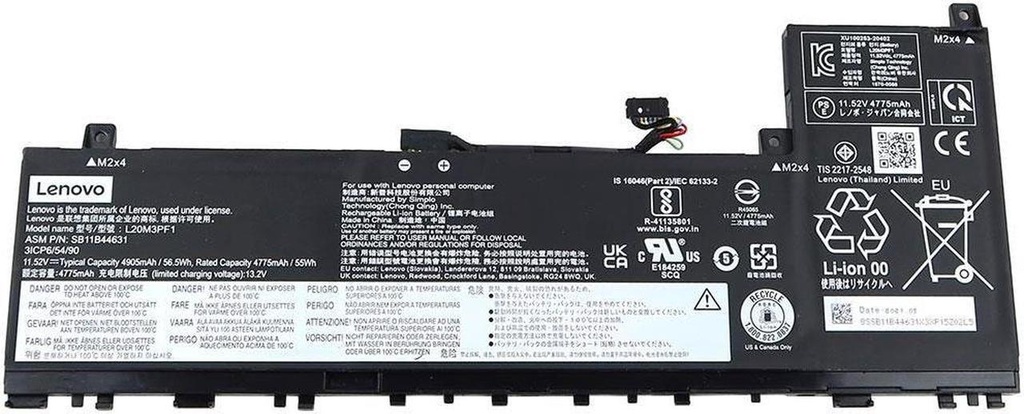 Baterie Lenovo IdeaPad 5 / Chromebook 14ITL6 82M8 - 11.55v 4650mAh - Li-Pol