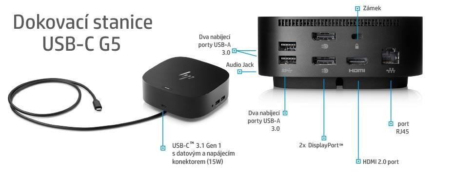Docking Station HP USB-C G5 + ACA 120W - repase