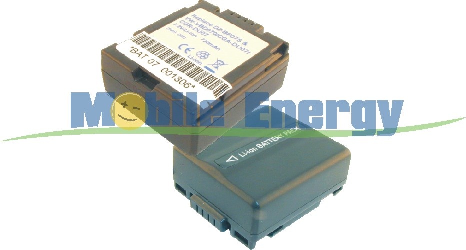 Baterie PANASONIC CGA-DU07A/1B - 7.2v 800mAh - Li-ion